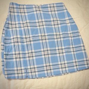 Brandy Melville Light Blue Plaid Mini Skirt